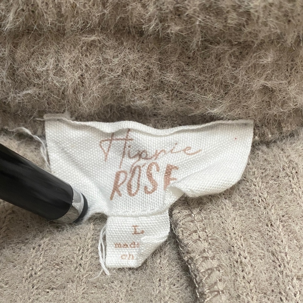 Hippie Rose Tan Wide Leg Fleece Pants - Picture 2 of 8